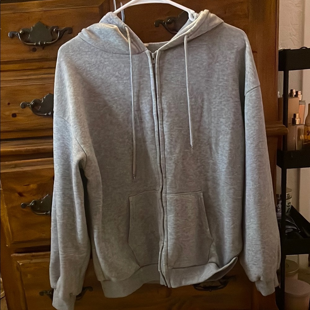 Gray Zip-Up Hoodie